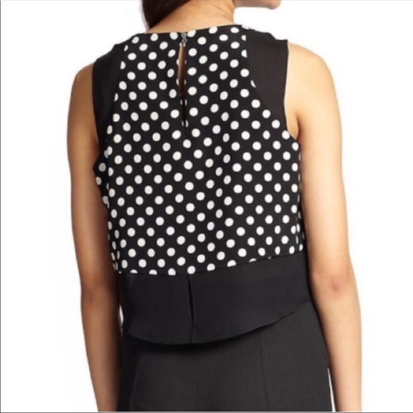 Elizabeth and James Enno Polka Dot Silk Crop Top - Picture 4 of 10